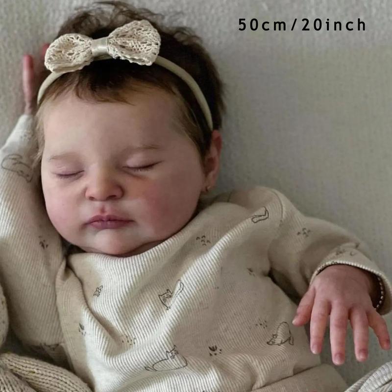 50CM Asleep Realistic silicone reborn doll,soft vinyl, perfect birthday Christmas Halloween gift Thanksgiving Day gift for girls boys gifts