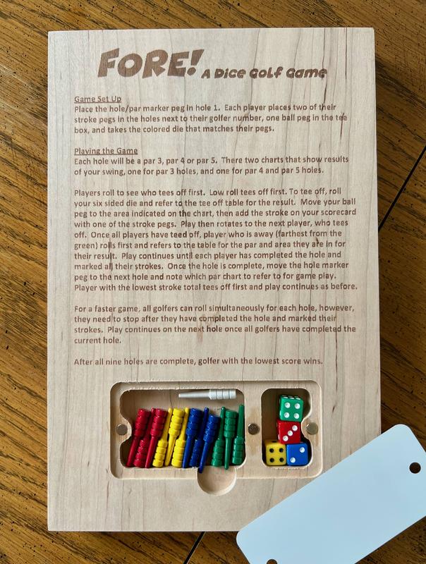 Fore! Golf Dice Game - Wood