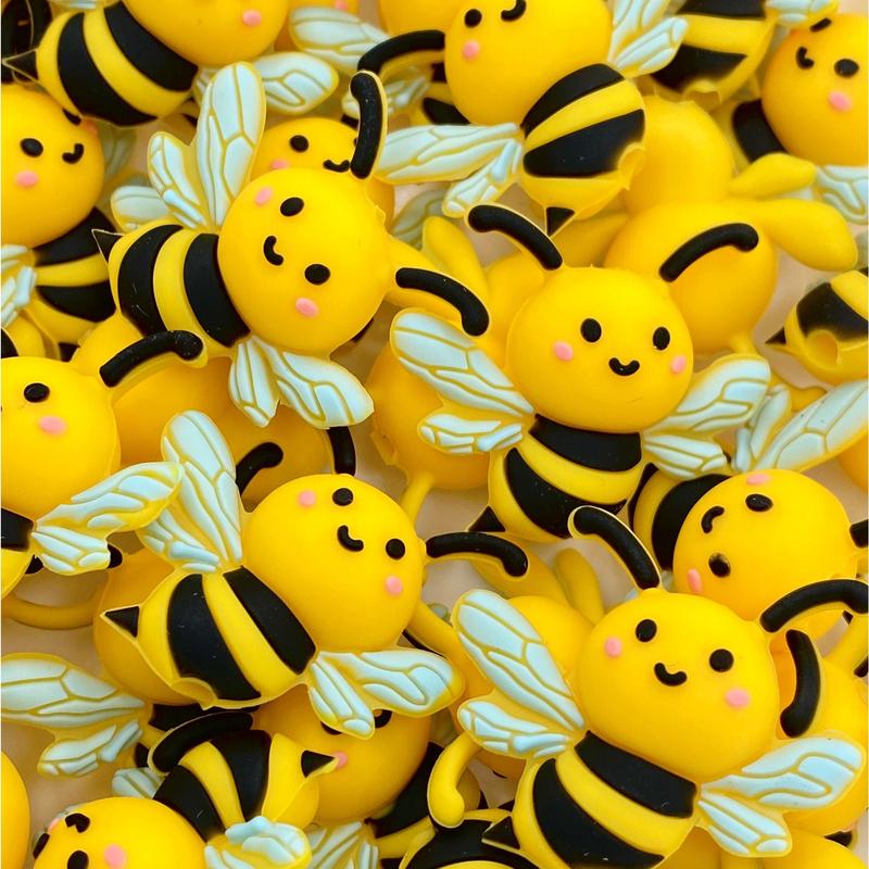 Queen Bee 3D Silicone Focal Beads | Bumblebee Beads | Honey Beads | Bee Beads