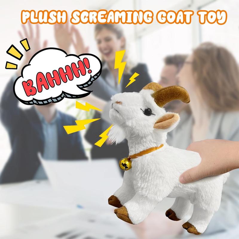 Screaming Goat Toy, Screaming Goat Plush Toy, Makes Fun Screaming Goat Sounds, Features Goat Bell, Fun Gift for Friends and Co-Workers