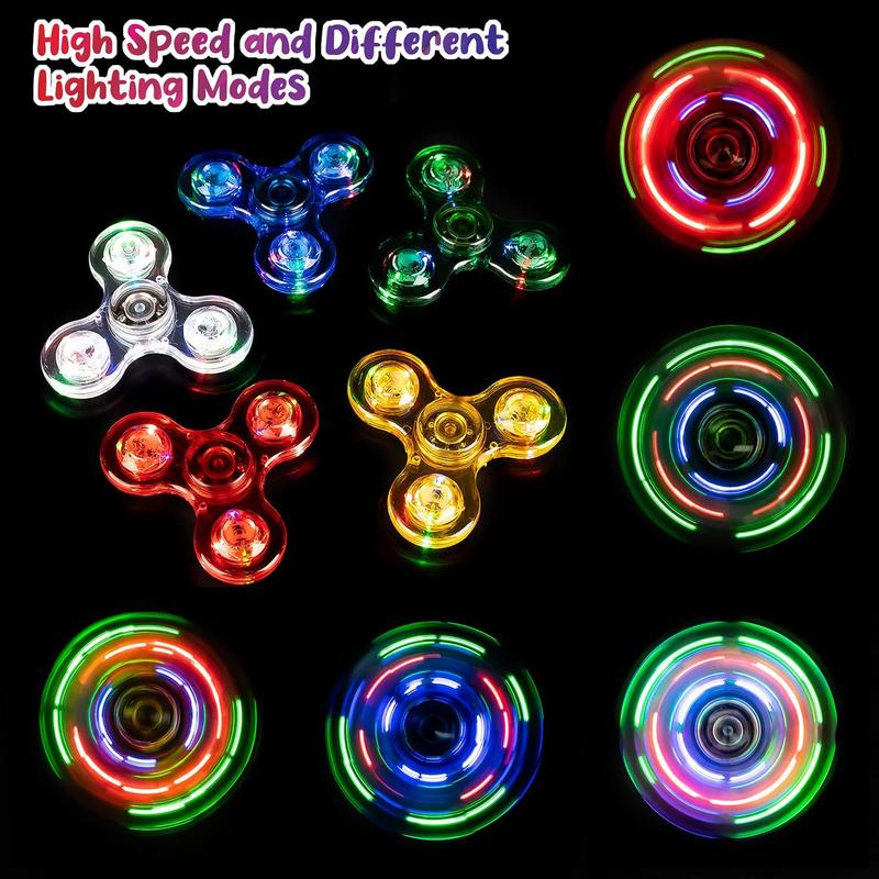 LED Light Up Fidget Spinner, 2 Counts set Colorful Hand Spinner, Stress Relief Toy, Party Favors, Birthday Gift, Classroom Reward, Christmas Gift