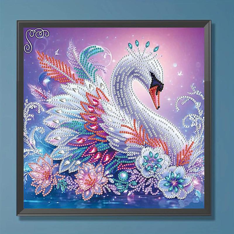 Swan Pattern DIY Diamond Arts Colorful Painting Kit without Frame, DIY 5D Diamond Arts Colorful Painting Kit, Wall Art Decor for Home Living Room Bedroom