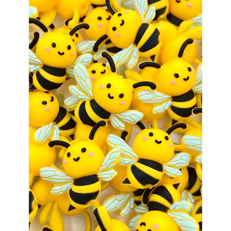 Queen Bee 3D Silicone Focal Beads | Bumblebee Beads | Honey Beads | Bee Beads