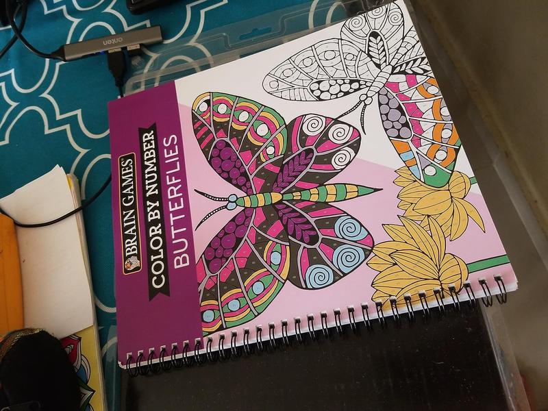 Brain Games - Color by Number: Butterflies Spiral-bound