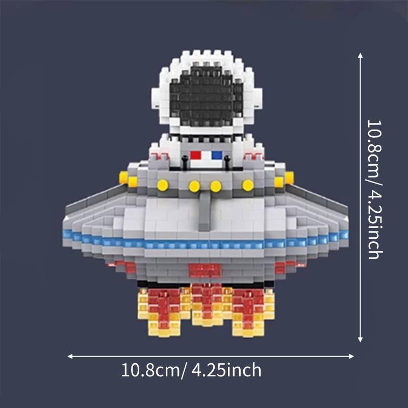 Exploring Space Astronaut Building Block Kit,Interstellar Leap UFO Assembly Building Blocks,Gift for Adults and Teens