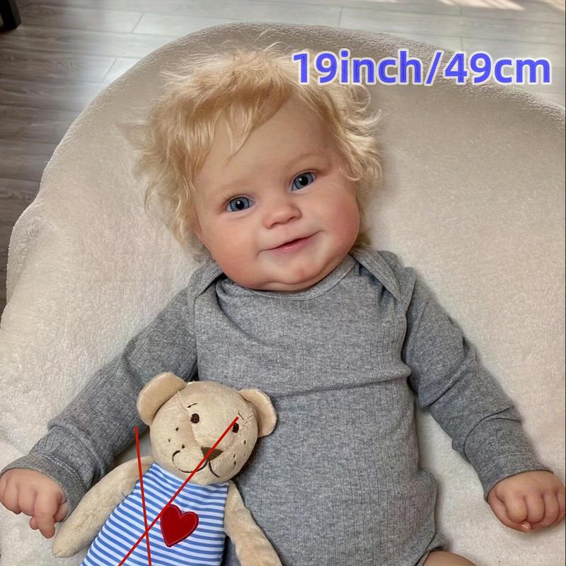 reborn babydoll,19 Inch Reborn Dolls, Soft Touch Doll, Lifelike Realistic Doll With Veins Hand Rooted Hair, Newborn Baby Doll- Halloween Christmas Gifts (1 Baby Girl 2 Outfits Included)