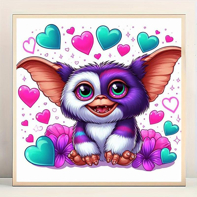 Cartoon Mogwai Pattern DIY Diamond Arts Colorful Painting Kit without Frame, DIY 5D Diamond Arts Colorful Painting Kit, Wall Art Decor for Home