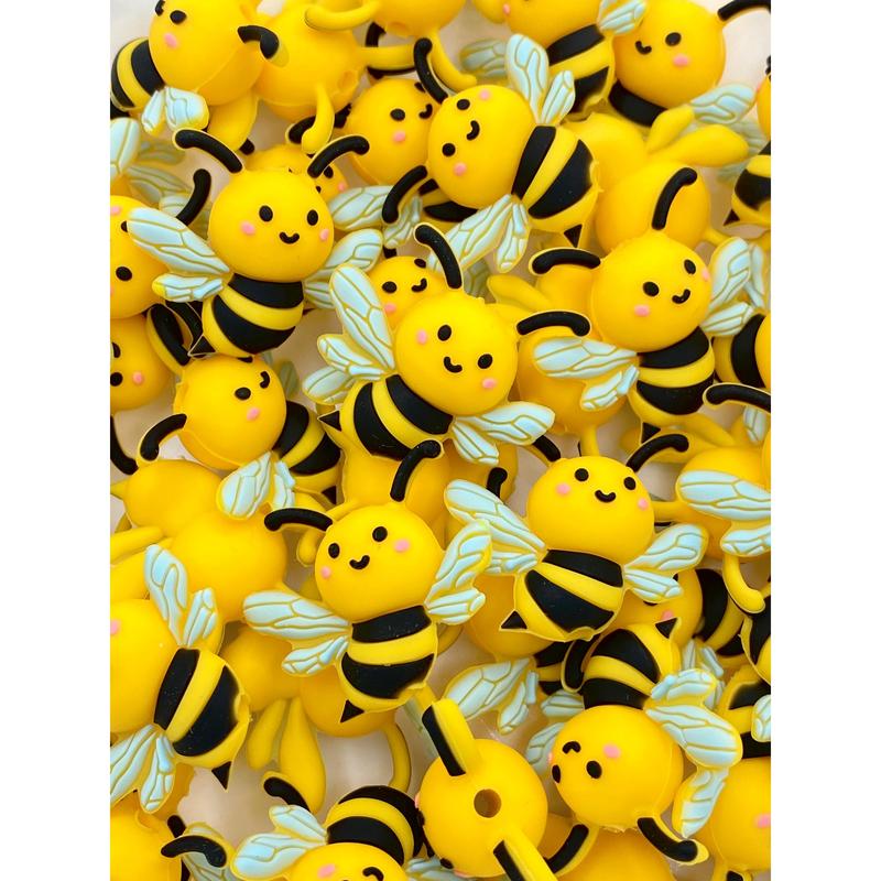 Queen Bee 3D Silicone Focal Beads | Bumblebee Beads | Honey Beads | Bee Beads