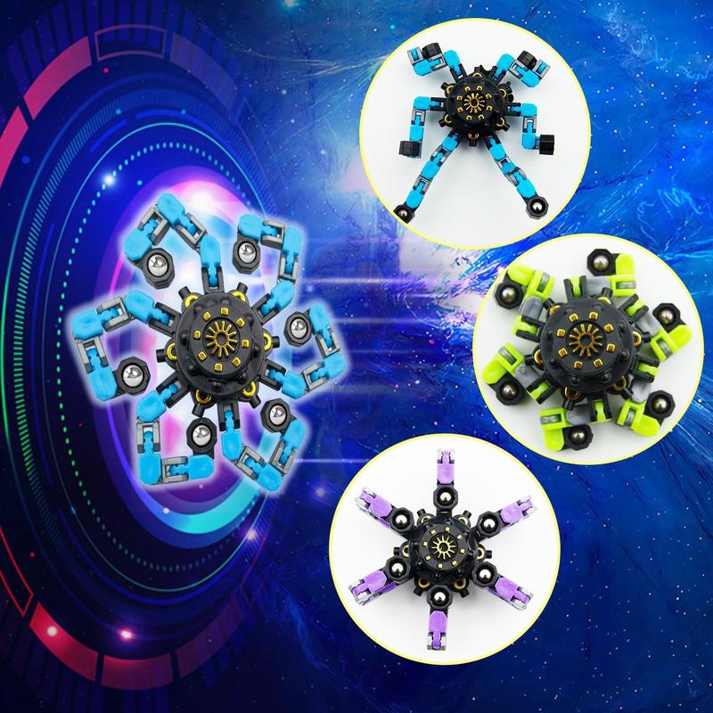 Christmas Stocking Stuffers for Kids Transformable Fidget Spinners,9Pcs Funny Sensory Fidget Toys Deformable Chain DIY Robot Spinner,Fingertip Stress Relief Gyro Toy Christmas Party Favors Toy