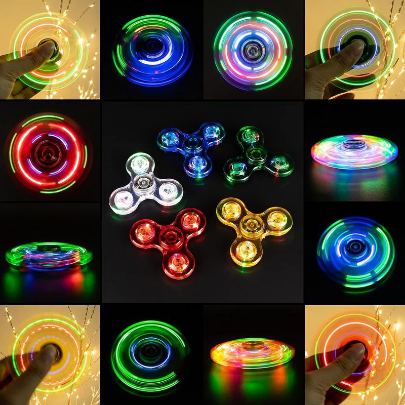 LED Light Up Fidget Spinner, 2 Counts set Colorful Hand Spinner, Stress Relief Toy, Party Favors, Birthday Gift, Classroom Reward, Christmas Gift