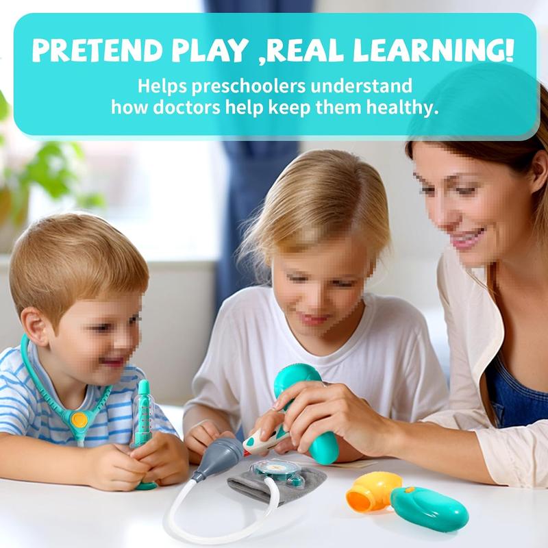 Pretend Play Doctor Kit - Preschool Medical Toys with Stethoscope,Carrying Bag-Realistic Dress Up Educational Toys for Kids Ages 3+ Years