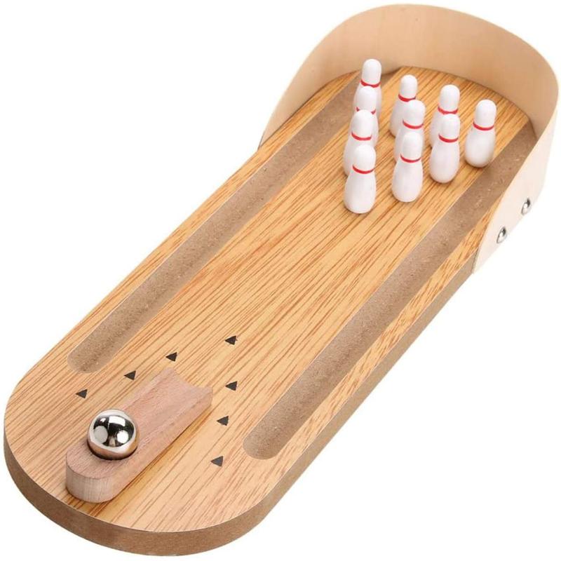 Table Top Mini Bowling Game Set,Small Finger Toys Fun Gag Gifts,White Elephant Gift