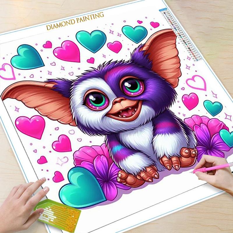 Cartoon Mogwai Pattern DIY Diamond Arts Colorful Painting Kit without Frame, DIY 5D Diamond Arts Colorful Painting Kit, Wall Art Decor for Home