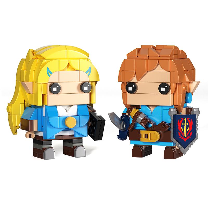 Classic Action Couple Figures Building Blocks Set Holding Sword and Shield, Ideal Christmas & Halloween Gifts and Collections for Kids and Fans (307 pcs)