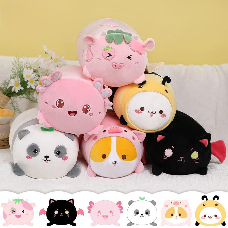 Cute Pig Corgi Plush Pillow 8” Piggy Shiba Inu Stuffed Animal, Soft Kawaii Corgi with Pig Outfit Costume, Hugging Plush Squishy Pillow Toy Gifts