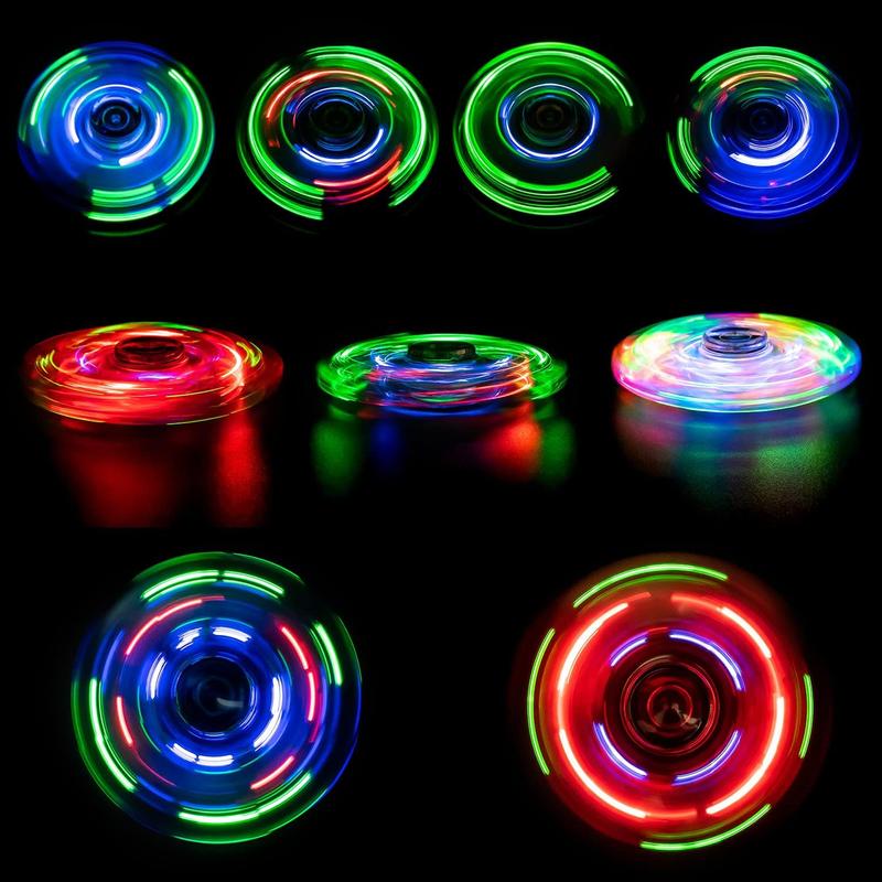 LED Light Up Fidget Spinner, 2 Counts set Colorful Hand Spinner, Stress Relief Toy, Party Favors, Birthday Gift, Classroom Reward, Christmas Gift