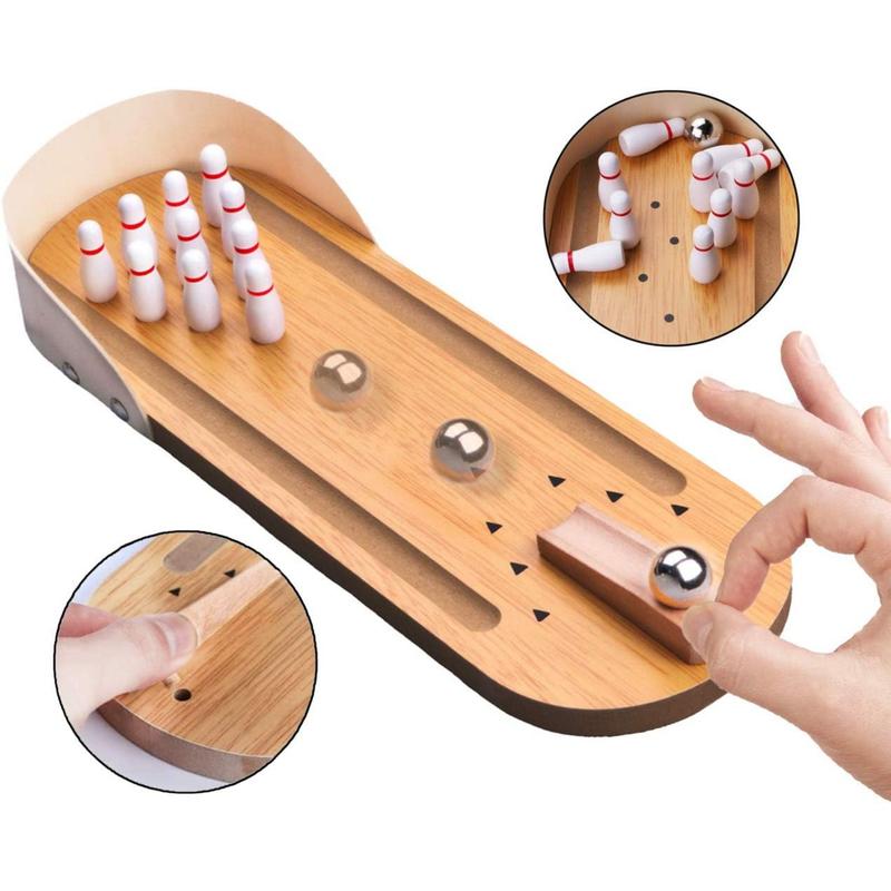 Table Top Mini Bowling Game Set,Small Finger Toys Fun Gag Gifts,White Elephant Gift