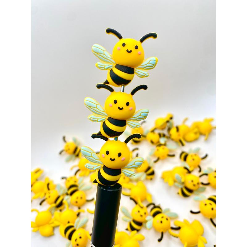 Queen Bee 3D Silicone Focal Beads | Bumblebee Beads | Honey Beads | Bee Beads