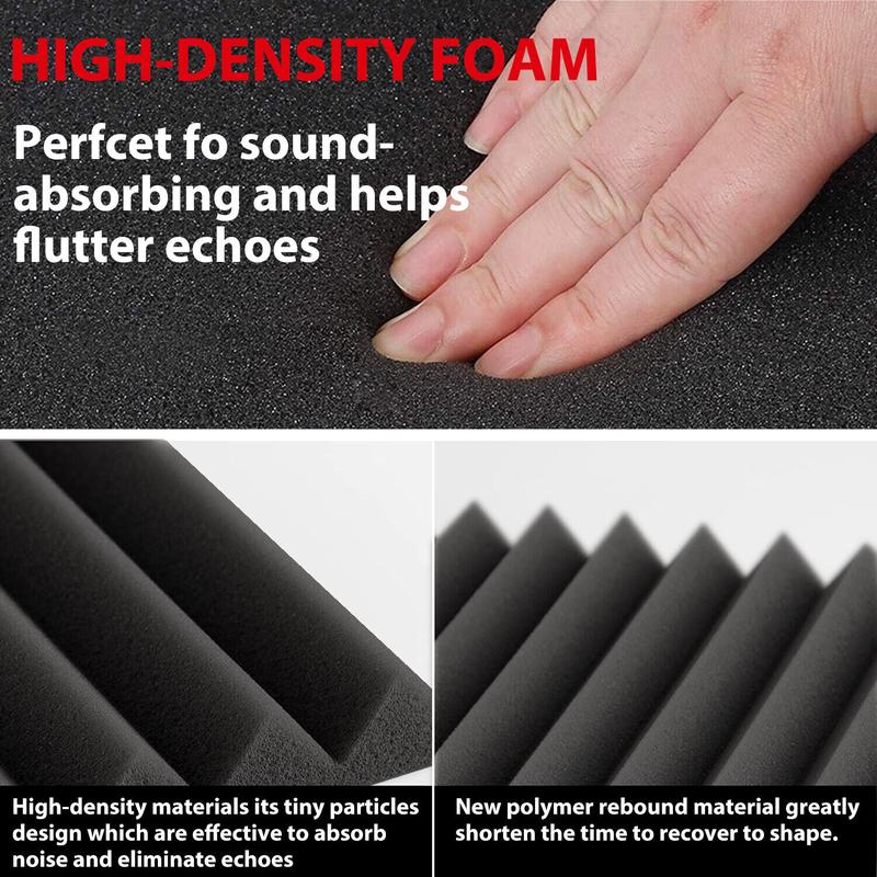 12-48PCS Noise Cancel Acoustic Foam Panel Wedge Foam Studio Soundproofing Wall Tiles Wall Panels Set For Reading Meeting Room Study Library Club Music