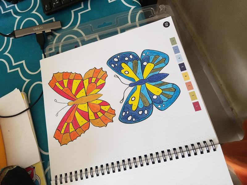 Brain Games - Color by Number: Butterflies Spiral-bound