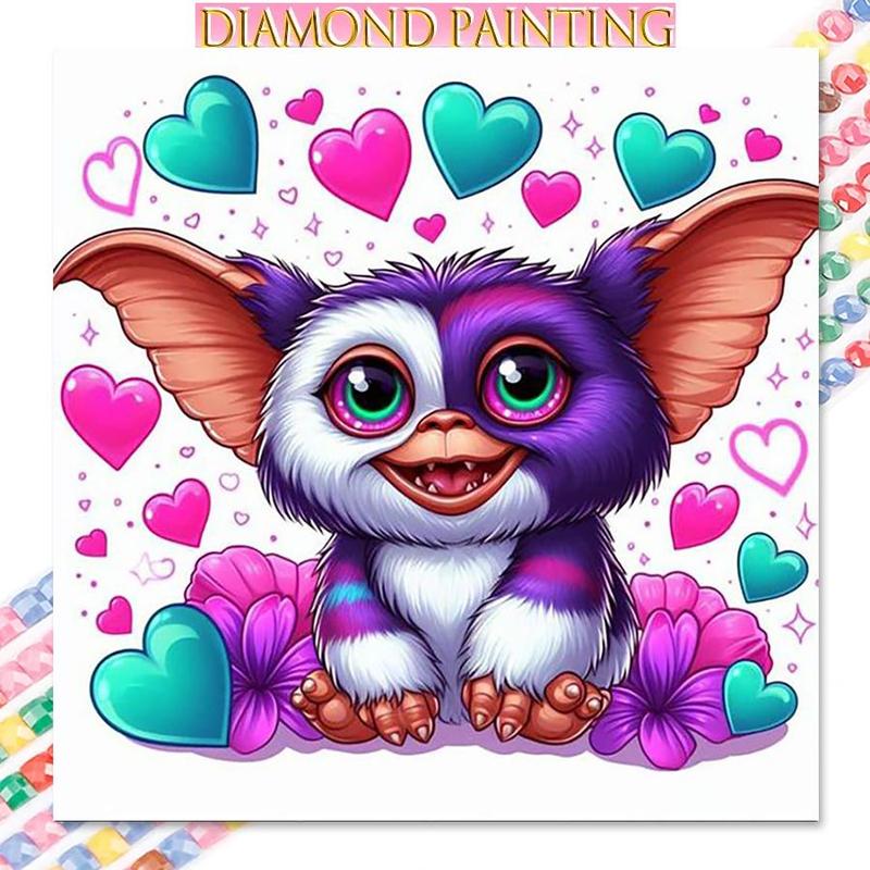 Cartoon Mogwai Pattern DIY Diamond Arts Colorful Painting Kit without Frame, DIY 5D Diamond Arts Colorful Painting Kit, Wall Art Decor for Home