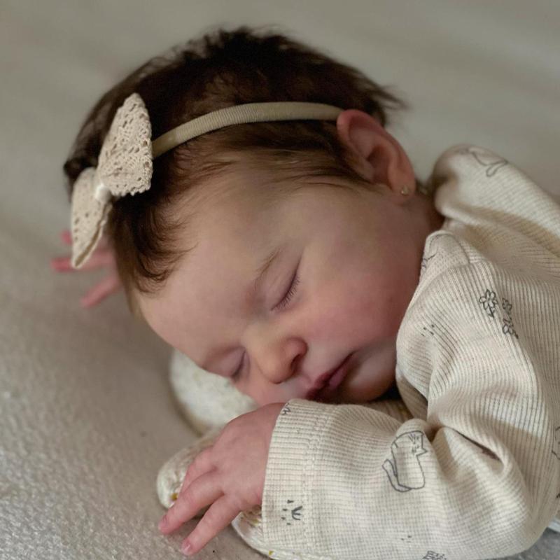 50CM Asleep Realistic silicone reborn doll,soft vinyl, perfect birthday Christmas Halloween gift Thanksgiving Day gift for girls boys gifts