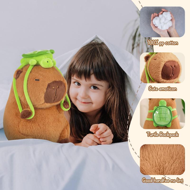 Capybara Plush Toy Cute Capybara Stuffed Animal with Turtle Bag Capybara Plushies 9inch Capybara Plush Capybara Stuffed Animals Plushies Birthday Gifts for Girls Boys Girlfriend