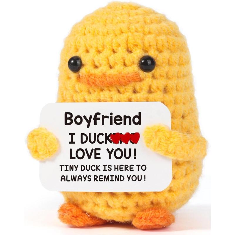 Bestie Best Friend Women Birthday - I Duck Love You, Funny Handmade Positive Emotional Knitted Duck for Female Women BFF Friendship Birthday Christmas White Elephant Valentine's Day Gifts