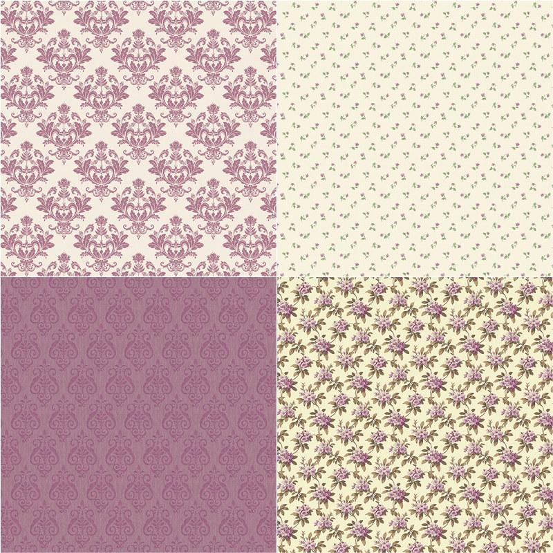 8 Sheets Set Flower Pattern Design Cardstock, Square Mixed Pattern Decorative Paper For DIY Craft Gift Scrapbooking