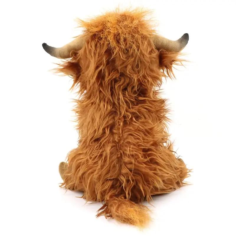 25cm Simulation Highland Cow Plush Animal Doll Soft Stuffed Highland Cow Plush Toy Kawaii Kids Baby Gifts Toy Home Room Decor