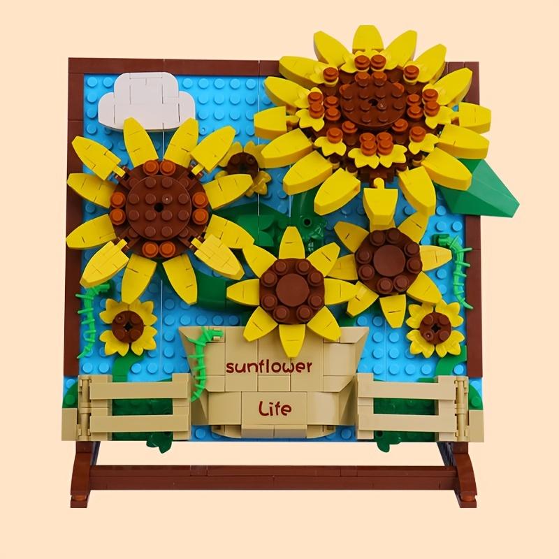 Creative Sunflower Tulip Space Exploration 3D Photo Frame Building Block Model Children's Assembly Toy，Thanksgiving, Black Friday gifts, Christmas gifts