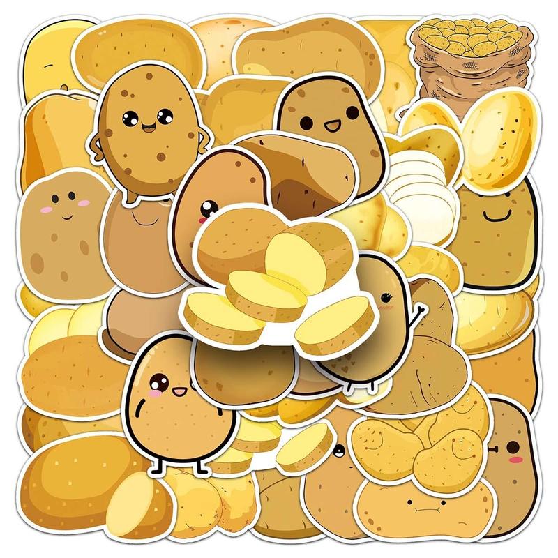 50pcs Cartoon Potato Pattern Stickers, Creative Multi-purpose Stickers, For DIY Craft Decoration And Hand Account