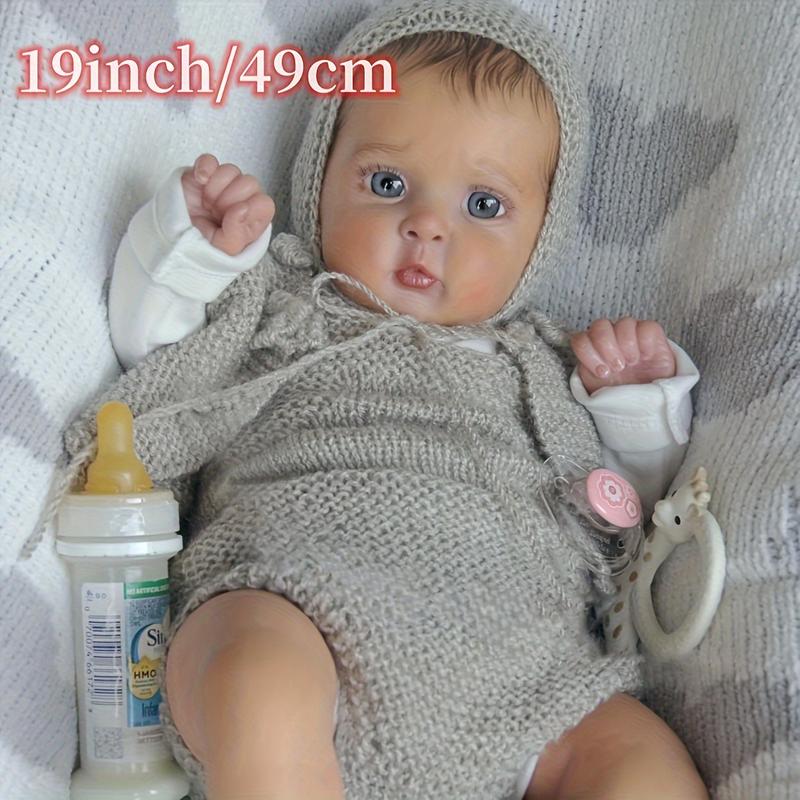 reborn baby doll,19'' Newborn Baby Dolls Soft Cloth Body, Hand-painted Lifelike Adorable Doll Soft Touch Vinyl Handmade Skin,Birthday Christmas Gifts