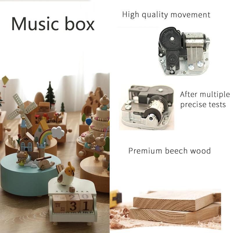 Christmas Gift Wooden Music Box Wind Up Cartoon Musical Boxes Totoro Ornaments Home Decor