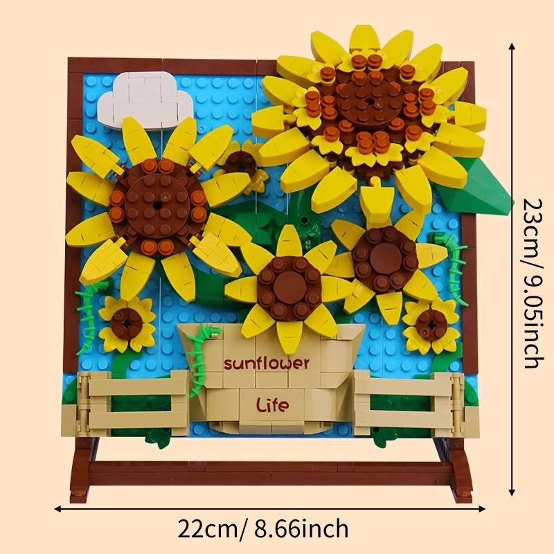 Creative Sunflower Tulip Space Exploration 3D Photo Frame Building Block Model Children's Assembly Toy，Thanksgiving, Black Friday gifts, Christmas gifts