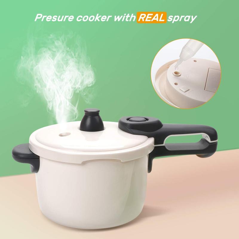 CUTE STONE Pretend Play Kitchen Toy with Cookware Steam Pressure Pot and Electronic Induction Cooktop, Cooking Utensils, Toy Cutlery, Cut Play Food, Shopping Basket Learning Gift for All ages play kitchen kitchentools