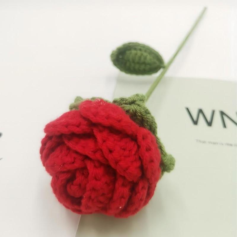 Crochet Rose Flower, 1 Count Handmade Rose Flower, Romantic Gift, Valentine's Day Gift For Boyfriend Girlfriend