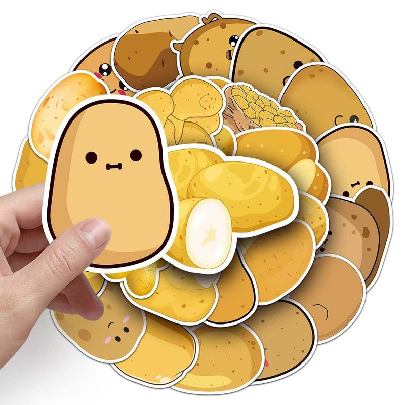 50pcs Cartoon Potato Pattern Stickers, Creative Multi-purpose Stickers, For DIY Craft Decoration And Hand Account