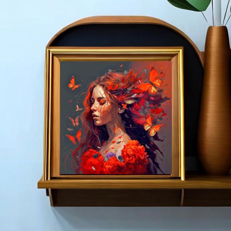 Butterfly Pattern DIY Diamond Arts Colorful Painting without Frame, DIY 5D Diamond Art Painting Kit, Wall Art Decor for Home Living Room Bedroom