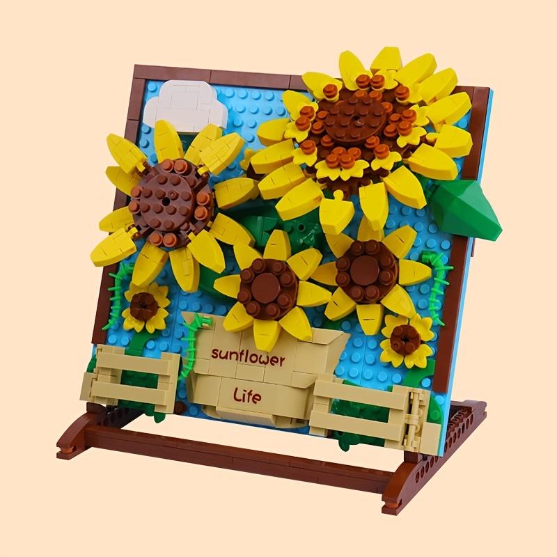 Creative Sunflower Tulip Space Exploration 3D Photo Frame Building Block Model Children's Assembly Toy，Thanksgiving, Black Friday gifts, Christmas gifts