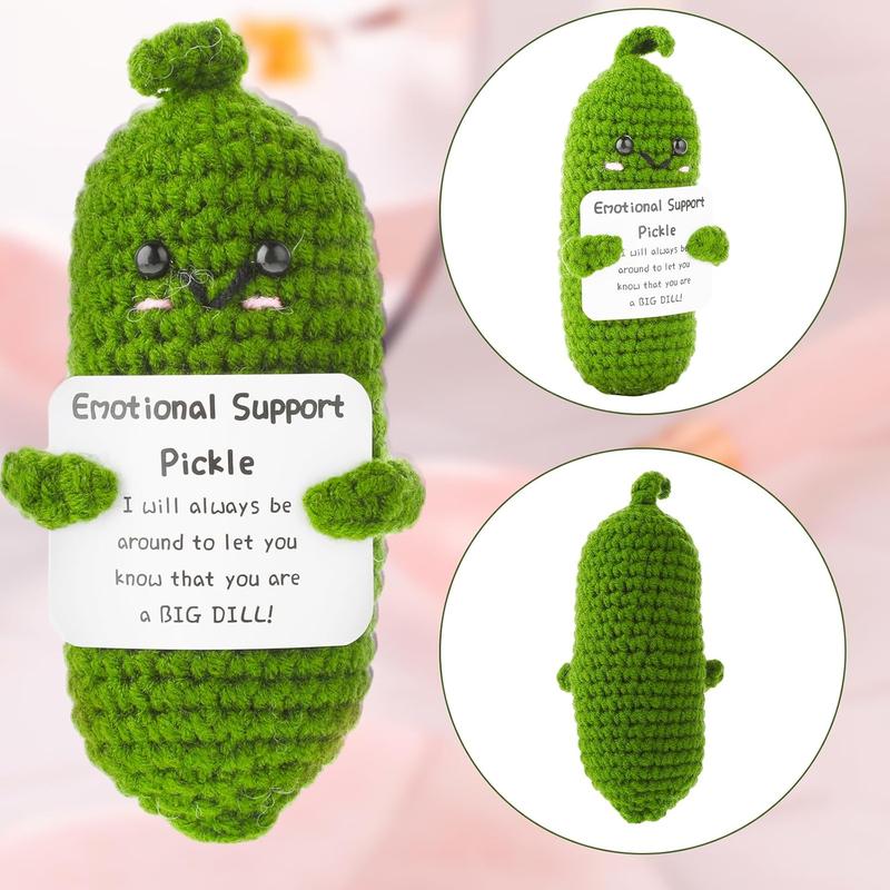 Two-Pack Soft Pickle Plush - Handmade Green Gifts,Gift Box Stuffed Small Toys,Perfect for Any Occasion plush