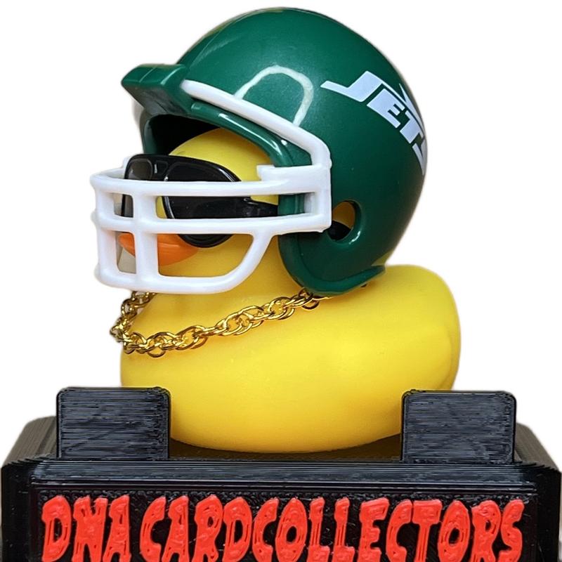 Collectible Rubber Duck Figurine with Sunglasses, gold chain, and football helmet