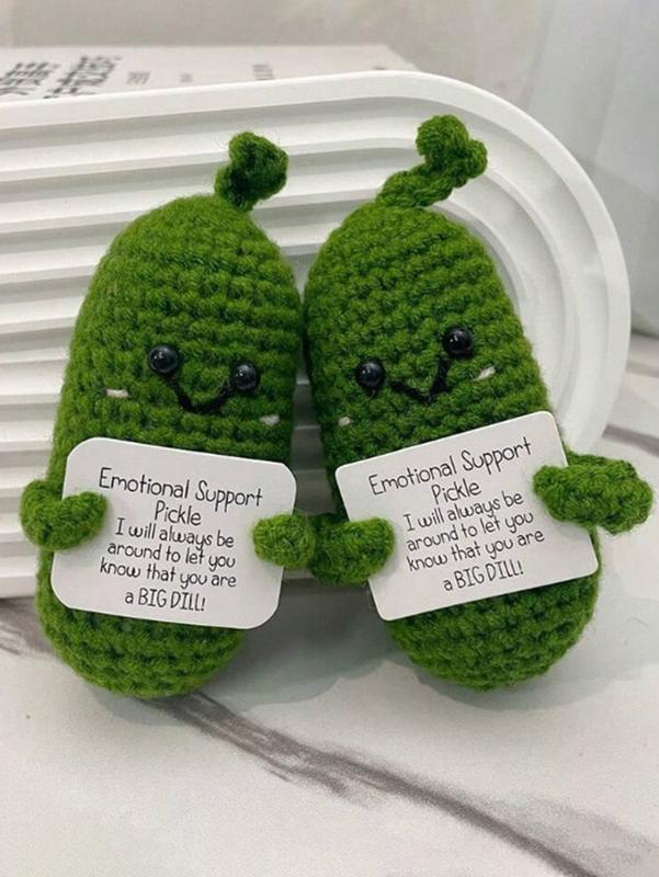 Two-Pack Soft Pickle Plush - Handmade Green Gifts,Gift Box Stuffed Small Toys,Perfect for Any Occasion plush