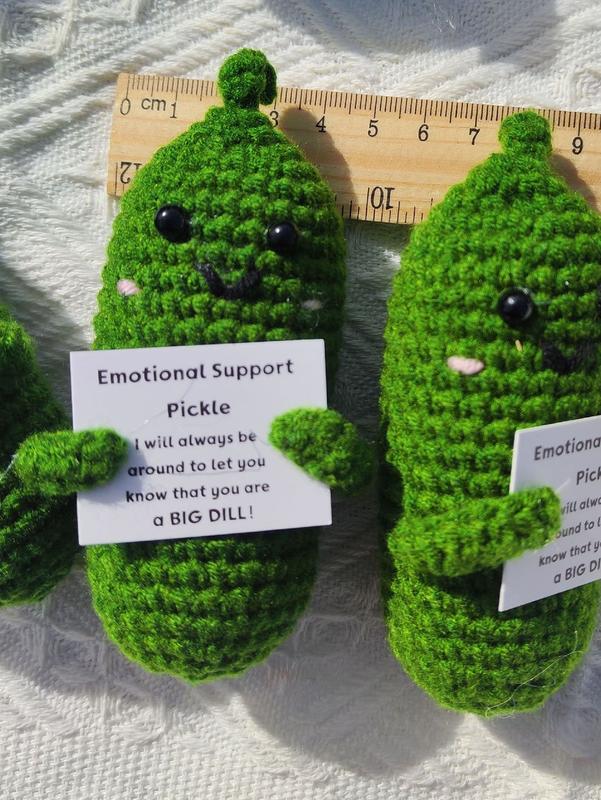 Two-Pack Soft Pickle Plush - Handmade Green Gifts,Gift Box Stuffed Small Toys,Perfect for Any Occasion plush