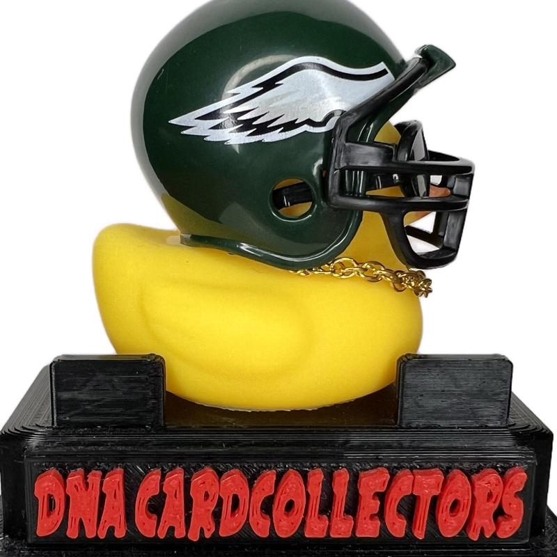 Collectible Rubber Duck Figurine with Sunglasses, gold chain, and football helmet