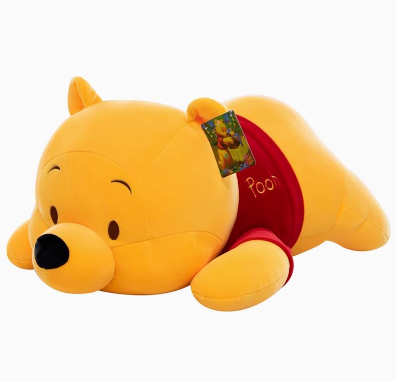 Winnie the Pооh Plush Toy Sleeping on the Bed with a Pillow for Children to Sleep with - Soft and Huggable