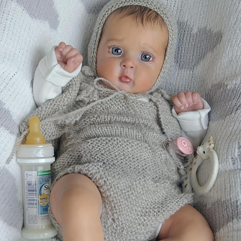 reborn baby doll,19'' Newborn Baby Dolls Soft Cloth Body, Hand-painted Lifelike Adorable Doll Soft Touch Vinyl Handmade Skin,Birthday Christmas Gifts