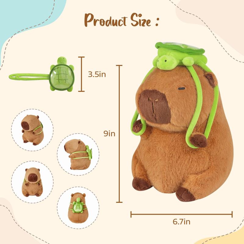 Capybara Plush Toy Cute Capybara Stuffed Animal with Turtle Bag Capybara Plushies 9inch Capybara Plush Capybara Stuffed Animals Plushies Birthday Gifts for Girls Boys Girlfriend