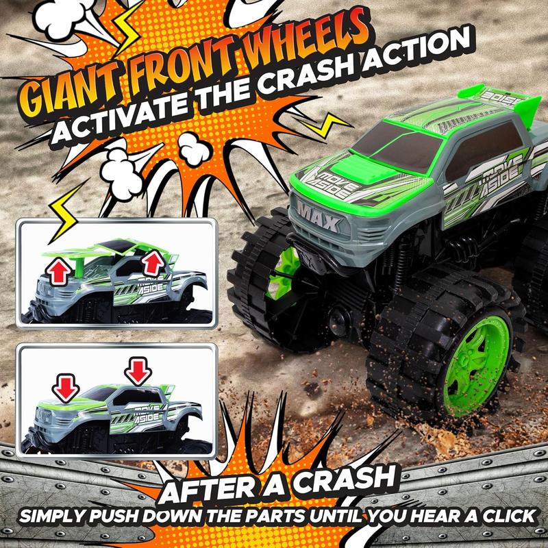 Exploding Monster Truck Toy with Explosive Crash Sounds and Lights, Smash It Up Again and Again, Monster Truck Toys for Boys Kids Ages 4-7 & Above Toys for 3 Year Old Boys Gift