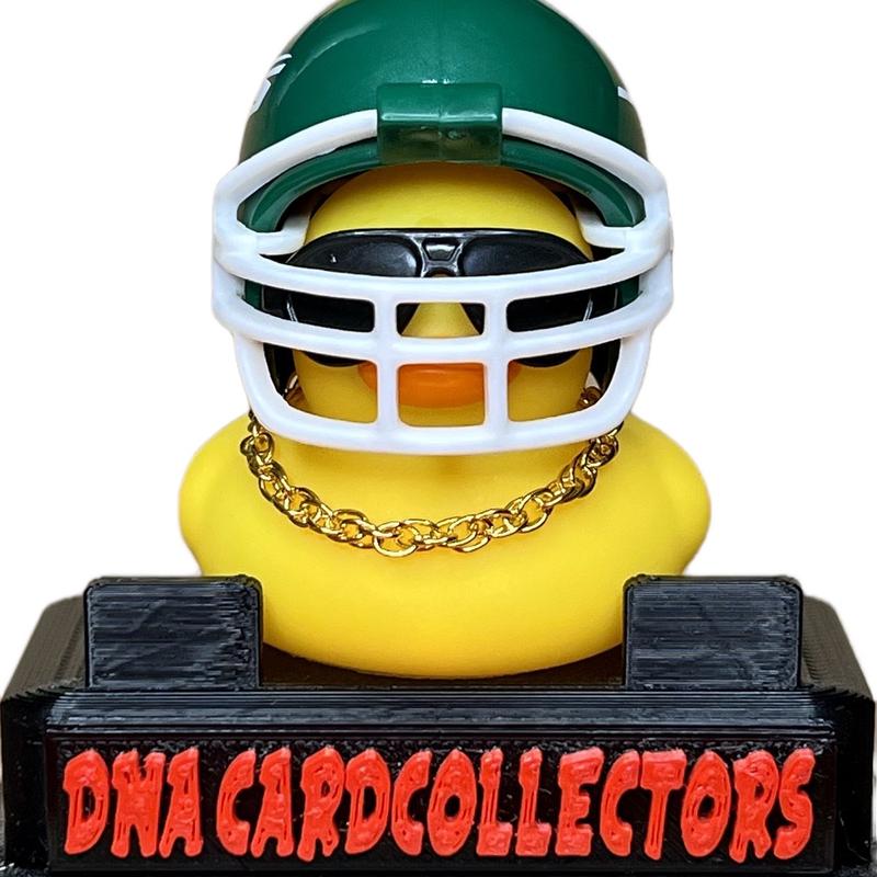 Collectible Rubber Duck Figurine with Sunglasses, gold chain, and football helmet